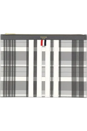 Thom Browne Homme, Accessoires, Multicolore, Taille: ONE Size Porte-documents zippé à carreaux