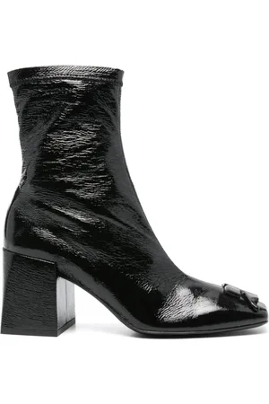 Courrèges Femme, Chaussures, Noir, Taille: 38 EU Bottines à Talons Bloc en Cuir Noir