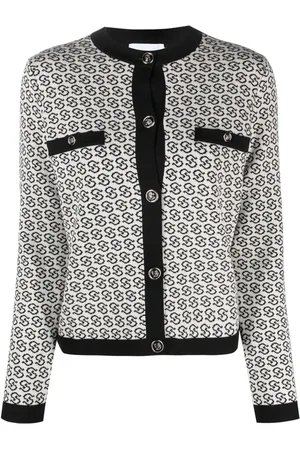 Salvatore Ferragamo Femme, Pulls, Blanc, Taille: 40 FR Cardigan en laine multicolore