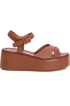 Strategia Femme, Chaussures, Brun, Taille: 36 EU Sandales compensées Cuoio pour femmes