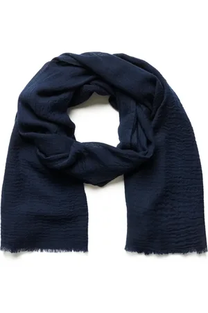 Part Two Femme, Accessoires, Bleu, Taille: ONE Size Écharpe en Laine Bleu Foncé