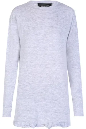 Dsquared2 Femme, Tops, Gris, Taille: 38 FR T-Shirt Manches Longues de Haute Qualité