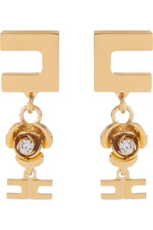 Elisabetta Franchi Femme, Accessoires, Jaune, Taille: ONE Size Boucles d`oreilles micro Rose Charm