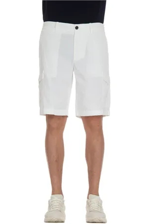 ELEVENTY Homme, Shorts, Blanc, Taille: W32 Short Blanc avec Fermeture Éclair et Bouton