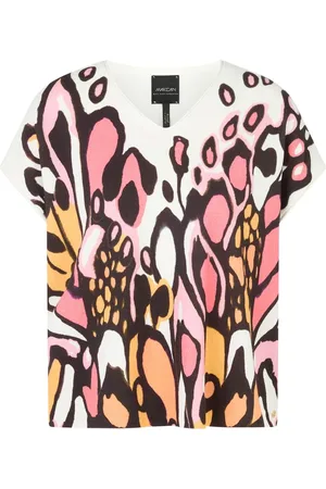 Marc Cain Femme, Blouses et Chemises, Multicolore, Taille: 42 FR Pull Sans Manches à Imprimé Abstrait