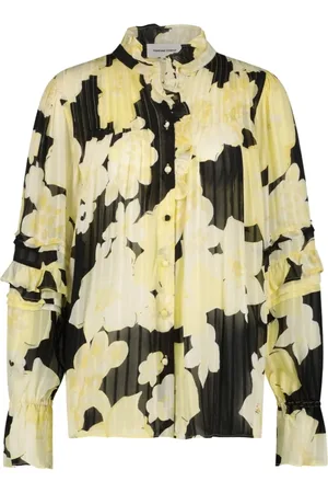 Fabienne Chapot Femme, Blouses et Chemises, Multicolore, Taille: 38 FR Blouse Diaphane à Volants au Col