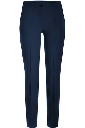 Cambio Femme, Pantalons, Bleu, Taille: 42 FR Pantalon Marine Slim Fit Taille Haute