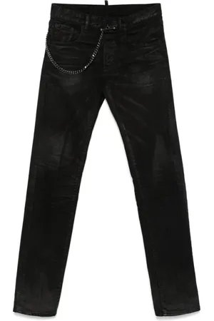 Dsquared2 Femme, Jeans, Noir, Taille: 40 FR Braguette à boutons noire, cinq poches classiques