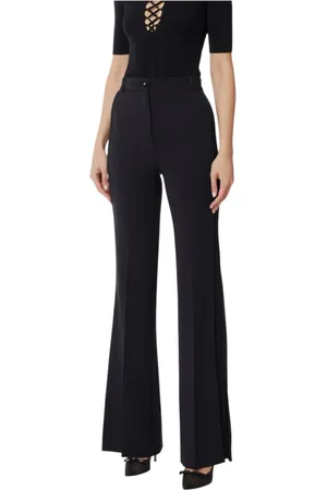 Elisabetta Franchi Femme, Pantalons, Noir, Taille: 38 FR Pantalon Large