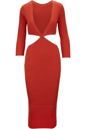 Elisabetta Franchi Femme, Robes, , Taille: 42 FR Robe Maxi Manches Longues en Mélange de Viscose