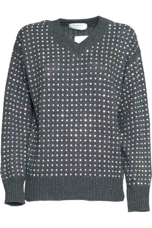 Sportmax Femme, Pulls, Gris, Taille: 38 FR Tricot à col en V