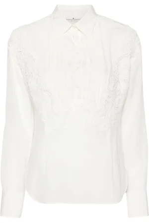 ERMANNO SCERVINO Femme, Blouses et Chemises, Blanc, Taille: 34 FR Chemise Tendance au Design Unique