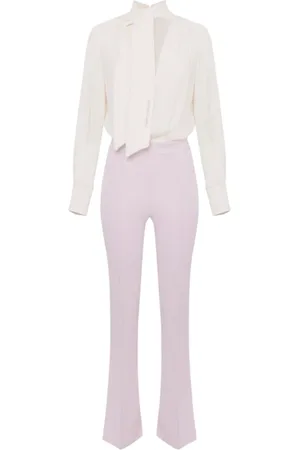 Elisabetta Franchi Femme, Combinaisons et Ensembles, , Taille: 38 FR Ensemble Deux Pièces en Georgette avec Foulard Logo