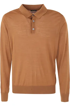 Ermenegildo Zegna Homme, Tops, Brun, Taille: L Polo Manches Longues Haute Performance