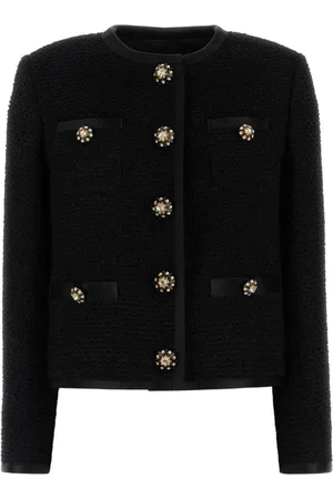 Dolce & Gabbana Femme, Vestes, Noir, Taille: 38 FR Blazer en Tweed Noir pour Femmes