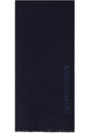 Emporio Armani Homme, Accessoires, Bleu, Taille: ONE Size Écharpe en laine avec logo