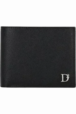Dsquared2 Homme, Accessoires, Noir, Taille: ONE Size Portefeuille Bi-fold à Plaque Logo