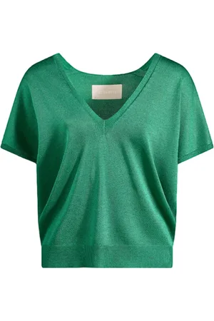 CIRCUS HOTEL Femme, Pulls, Vert, Taille: 38 FR Pull Lamé Vert Menthe