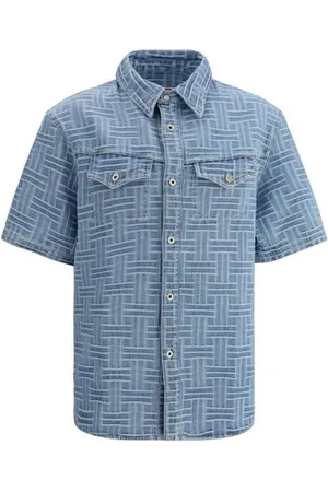 Kenzo Homme, Chemises, Bleu, Taille: S Chemise en denim à motif géométrique