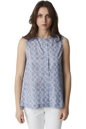 Circolo Femme, Tops, Bleu, Taille: 38 FR Haut élégant sans manches