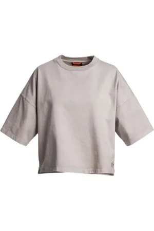 Parajumpers Femme, Tops, Gris, Taille: 36 FR Coton Biologique T-shirt Graphique Plain