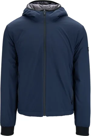 FAY Homme, Vestes, Bleu, Taille: S Doudoune à Capuche avec Boutons et Fermeture Éclair