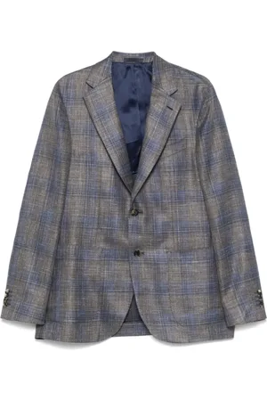 CARUSO Homme, Vestes, Multicolore, Taille: 4XL Veste Bleue à Boutons avec Poches et Ventilation