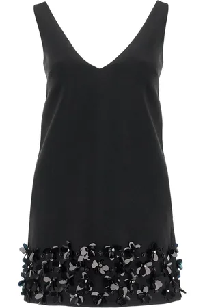 Self-Portrait Femme, Robes, Noir, Taille: 38 FR Robe Mini en Crêpe avec Appliqués Floraux