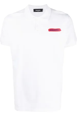 Dsquared2 Homme, Tops, Blanc, Taille: 3XL Polo Imprimé Logo