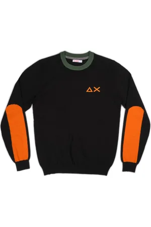 sun68 Homme, Pulls, Noir, Taille: M Sweat à capuche avec logo et bandes sur les coudes