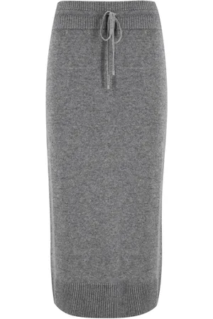 ERMANNO SCERVINO Femme, Jupes, Gris, Taille: 42 FR Jupe crayon souple avec cordon de serrage à la taille