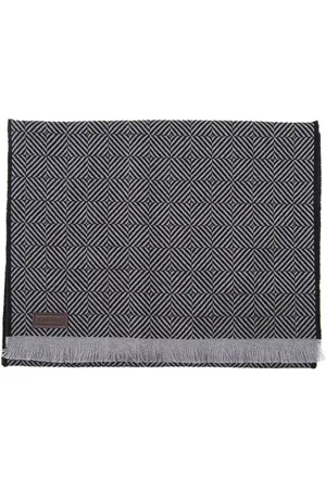 CANALI Homme, Accessoires, Noir, Taille: ONE Size Écharpe en laine Fantaisie Géométrique