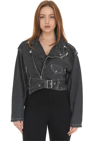 Guess Femme, Vestes, Gris, Taille: 42 FR Veste Denim Harrington avec Fermeture Éclair