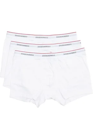 Dsquared2 Homme, Sous-vêtements, Blanc, Taille: 2XL Lot de boxers taille mi-haute