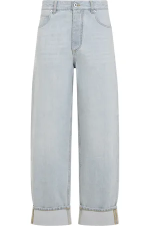 Bottega Veneta Femme, Jeans, Bleu, Taille: 36 FR Jean en coton bleu clair