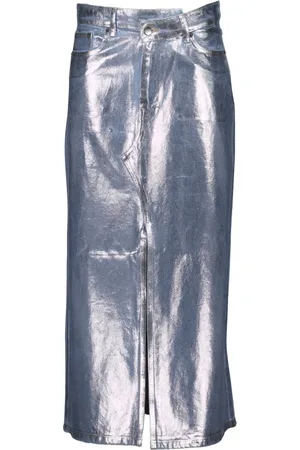 Co`Couture Femme, Jupes, Gris, Taille: 36 FR Jupe Midi Métallisée