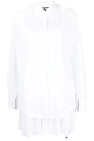Diesel Femme, Robes, Blanc, Taille: 38 FR Chemise Décontractée à Manches Longues