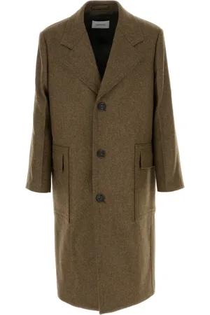 Salvatore Ferragamo Homme, Manteaux, Brun, Taille: S Manteau en Laine Mélange Boue