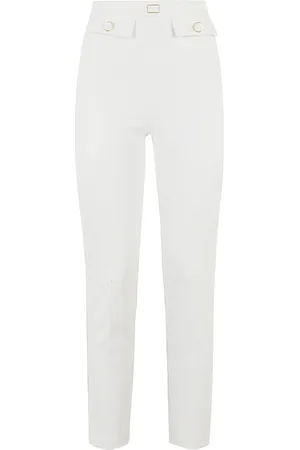Elisabetta Franchi Femme, Pantalons, Blanc, Taille: 40 FR Pantalon Élégant pour Femmes