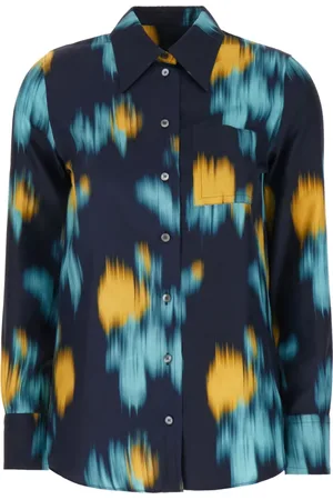 Lanvin Femme, Blouses et Chemises, Multicolore, Taille: 38 FR Chemise à Ourlet Arrondi et Imprimé Abstrait