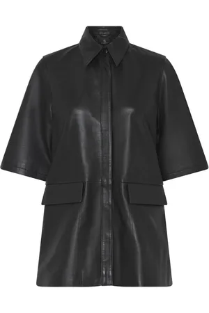 Bruuns Bazaar Femme, Vestes, Noir, Taille: 42 FR Veste Moderne en Cuir