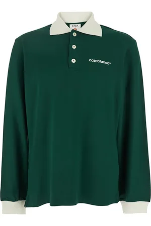 Casablanca Homme, Tops, Vert, Taille: M Polo Vert avec Logo Lettré