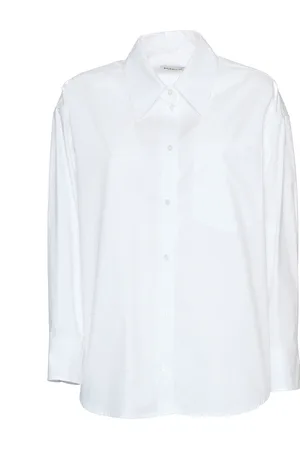 Dondup Femme, Blouses et Chemises, Blanc, Taille: 36 FR Chemisier Blanc à Dentelle au Dos
