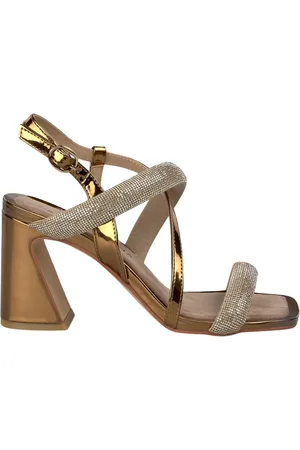 Alma en Pena Femme, Chaussures, Jaune, Taille: 42 EU Sandale à talon miroir