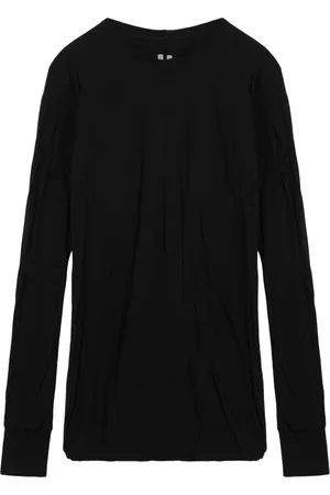 Rick Owens Homme, Tops, Noir, Taille: S T-shirt à manches longues col rond