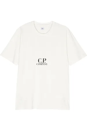 C.P. Company Homme, Tops, Blanc, Taille: M T-Shirt Graphique Dos en Jersey 24/1