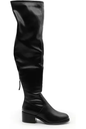 Steve Madden Femme, Chaussures, Noir, Taille: 36 1/2 EU Bottes hautes en cuir noir