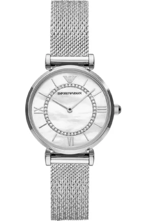 Emporio Armani Femme, Accessoires, Gris, Taille: ONE Size Montre Femme Acier Inoxydable Couleur Argent