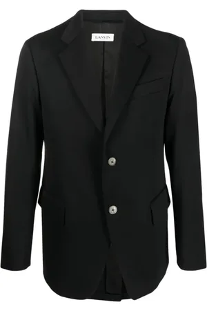 Lanvin Homme, Vestes, Noir, Taille: L Blazer Classique Noir en Laine