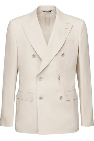Dolce & Gabbana Homme, Vestes, , Taille: L Veste en Toile de Lin à Double Boutonnage